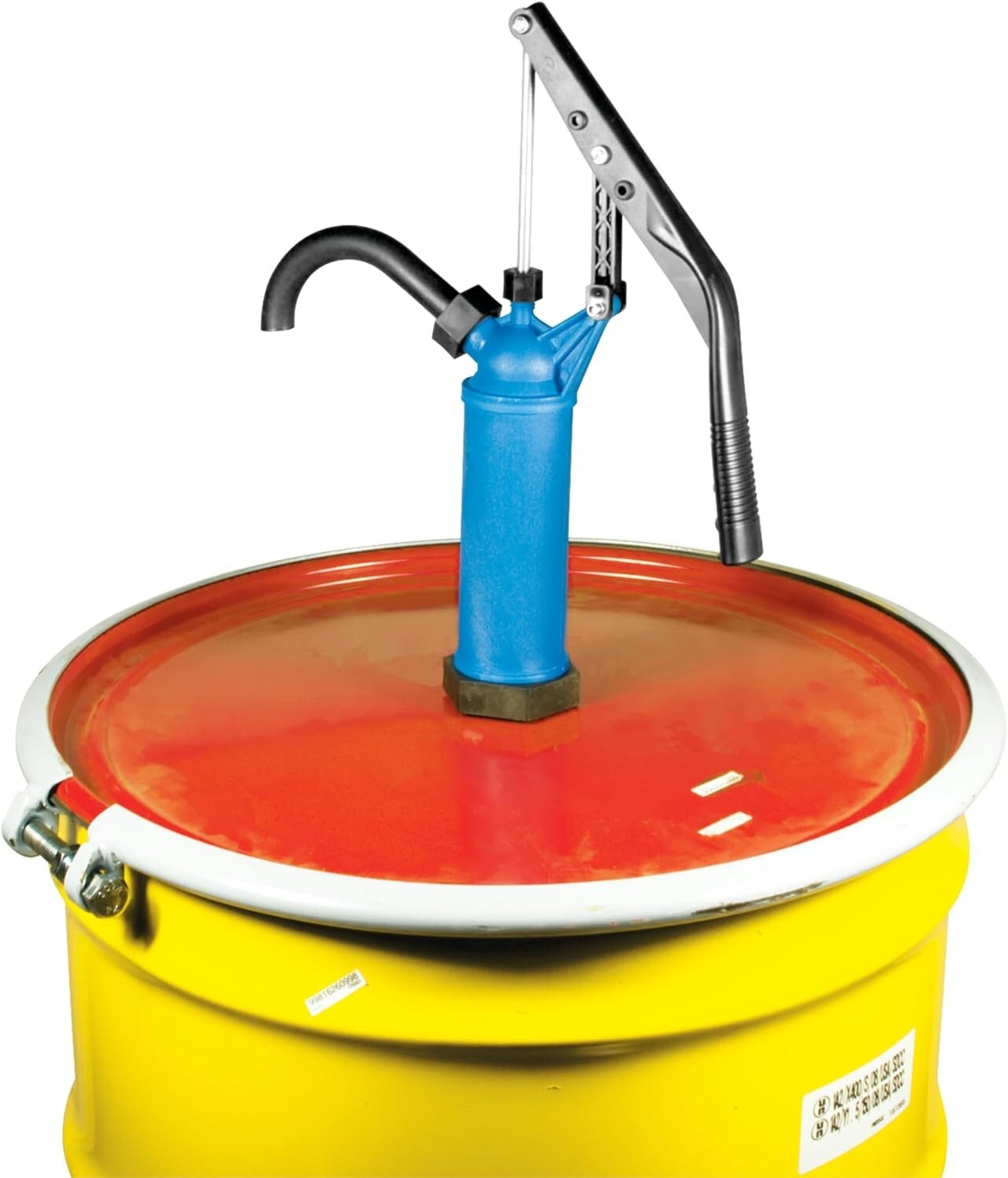 Ergonomic Blue Barrel Pump for 15 to 55 Gallon Drums - Dispenses 9 Oz per Stroke