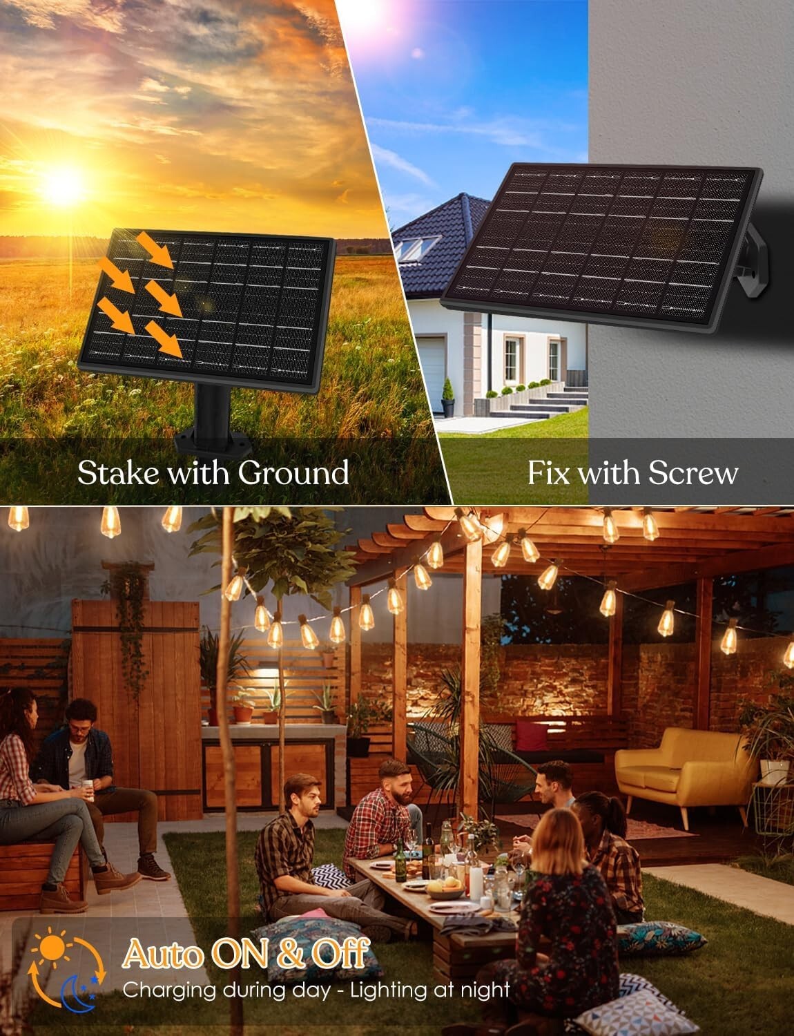 100ft Waterproof Solar Lights - Remote-Controlled and Rechargeable for Outdoors