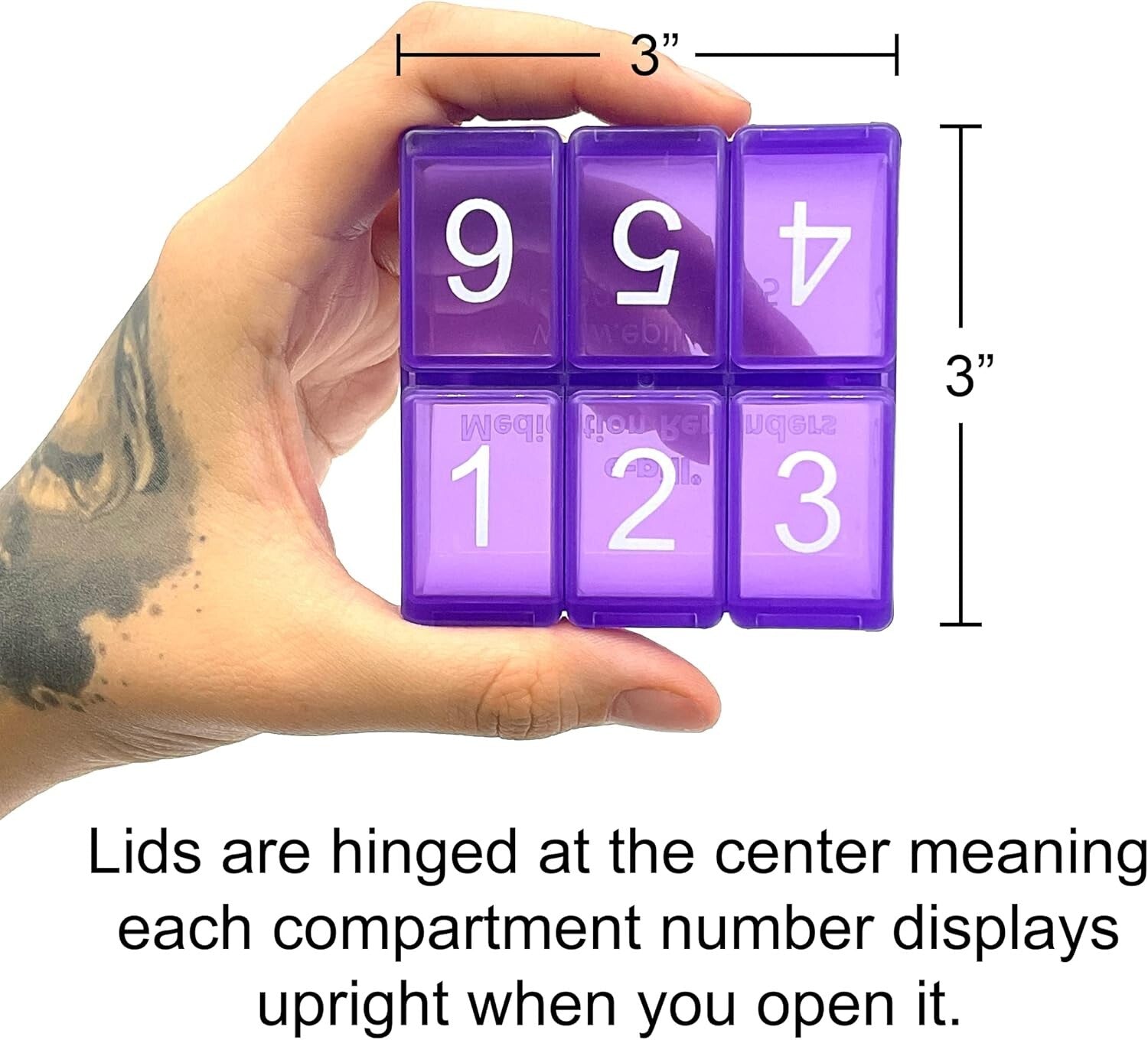Multicolor Medication Organizer: 6 Daily Doses with Lifetime Warranty Guarantee