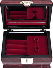 Load image into Gallery viewer, Artisan Jewelry Music Box with Butterfly Clasp &amp; Mirror – Ideal for Organizing