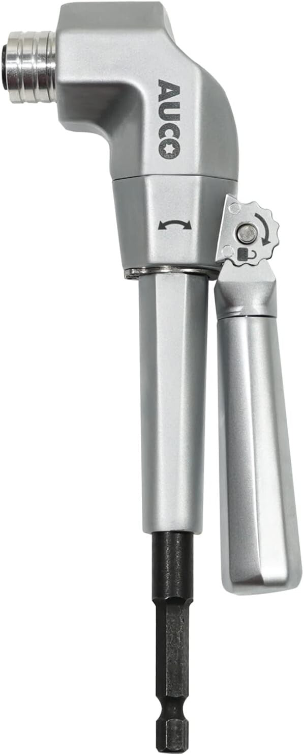 All Metal Right Angle Drill Attachment - Impact Driver Compatible Up to 3000 RPM