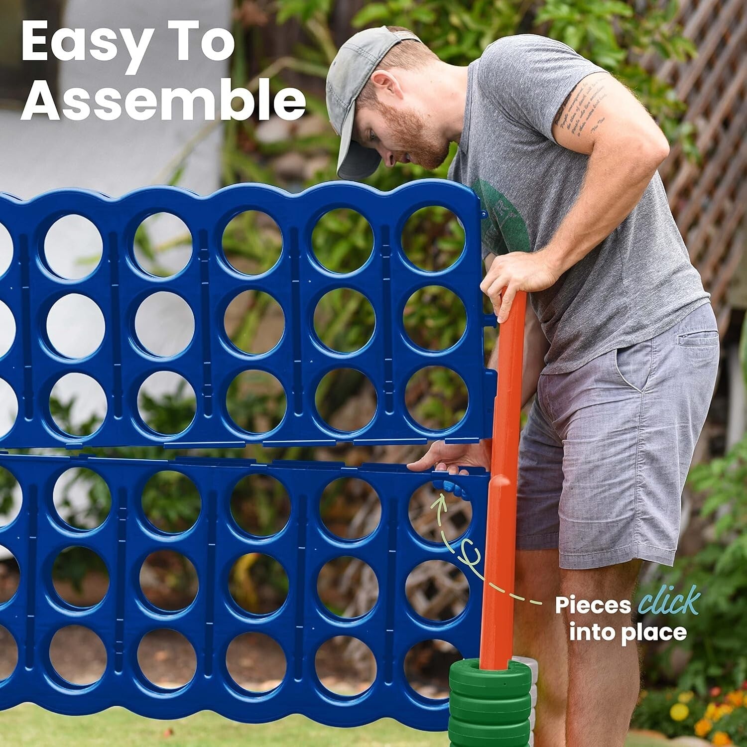 Extra-Large 4-to-Score Game - Durable Blue/Orange Outdoor/Indoor Fun