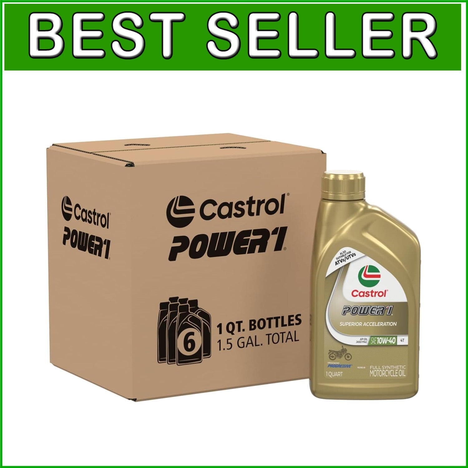 Advanced 4T Synthetic Motorcycle Oil 10W-40 - 6 Quarts for Superior Engine Care