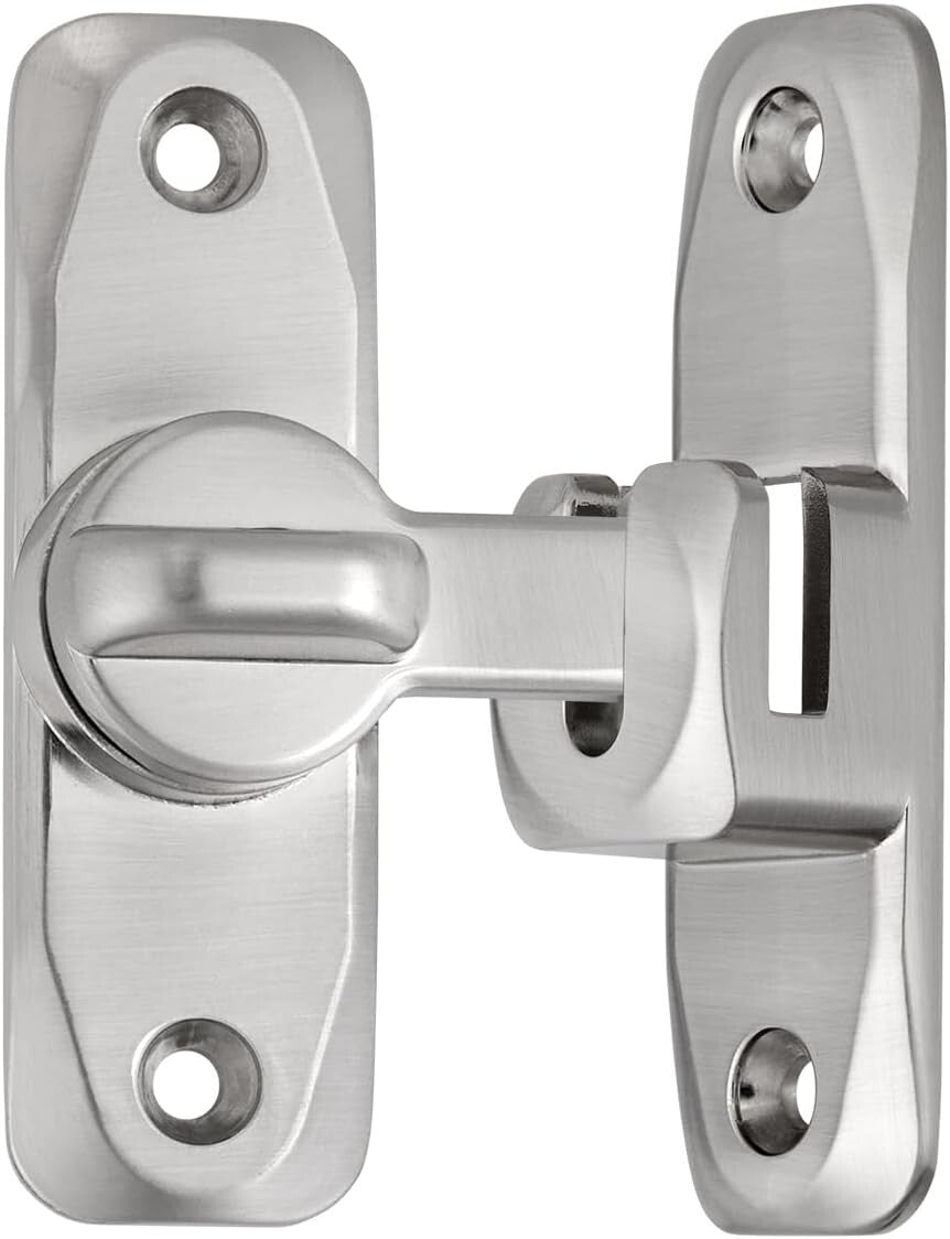 Space-Saving 90/180 Degree Zinc Alloy Barn Door Latch Kit - Includes Screws