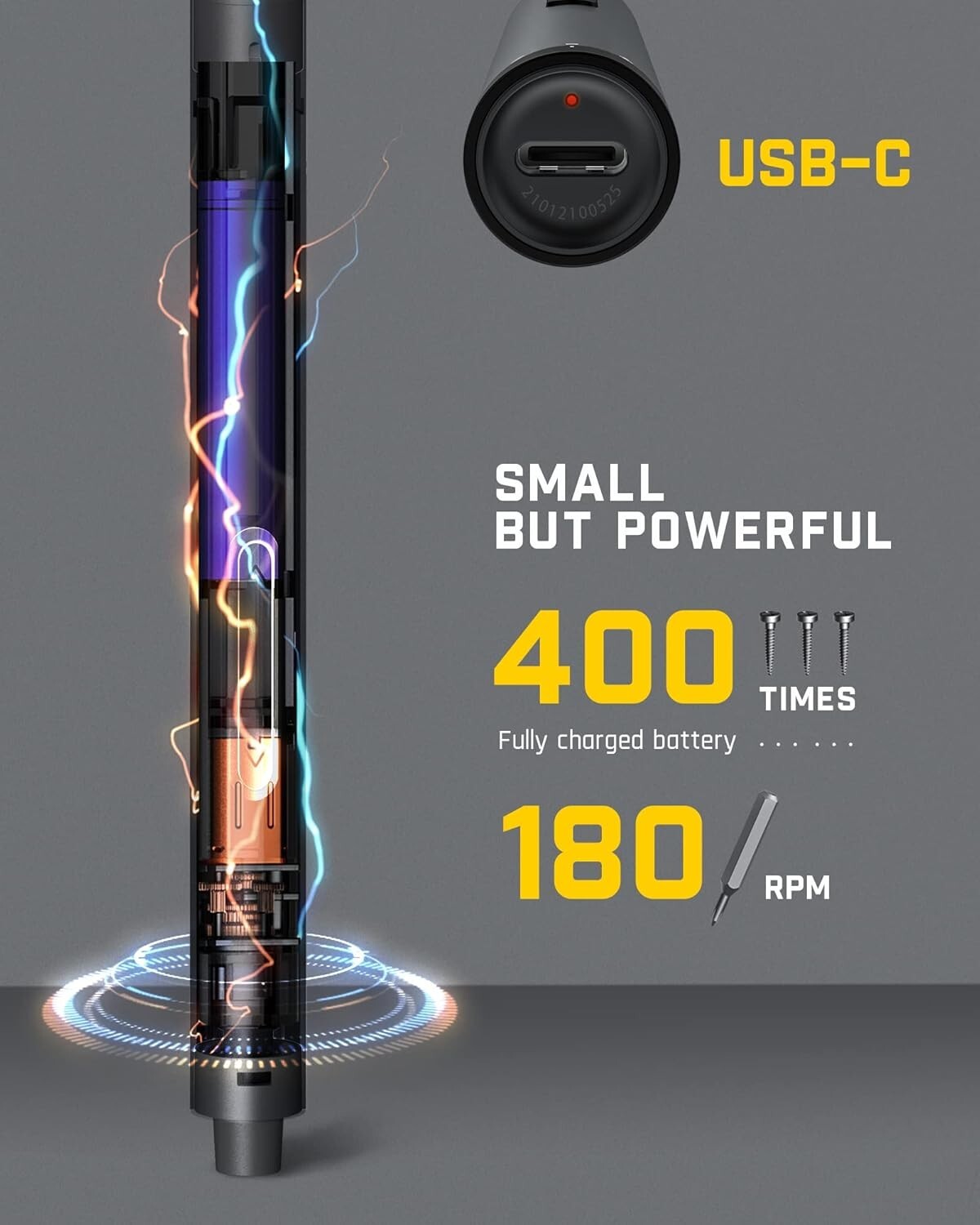 3.7V Mini Electric Screwdriver Set with 24 Magnetic Bits - Precision Repair Tool