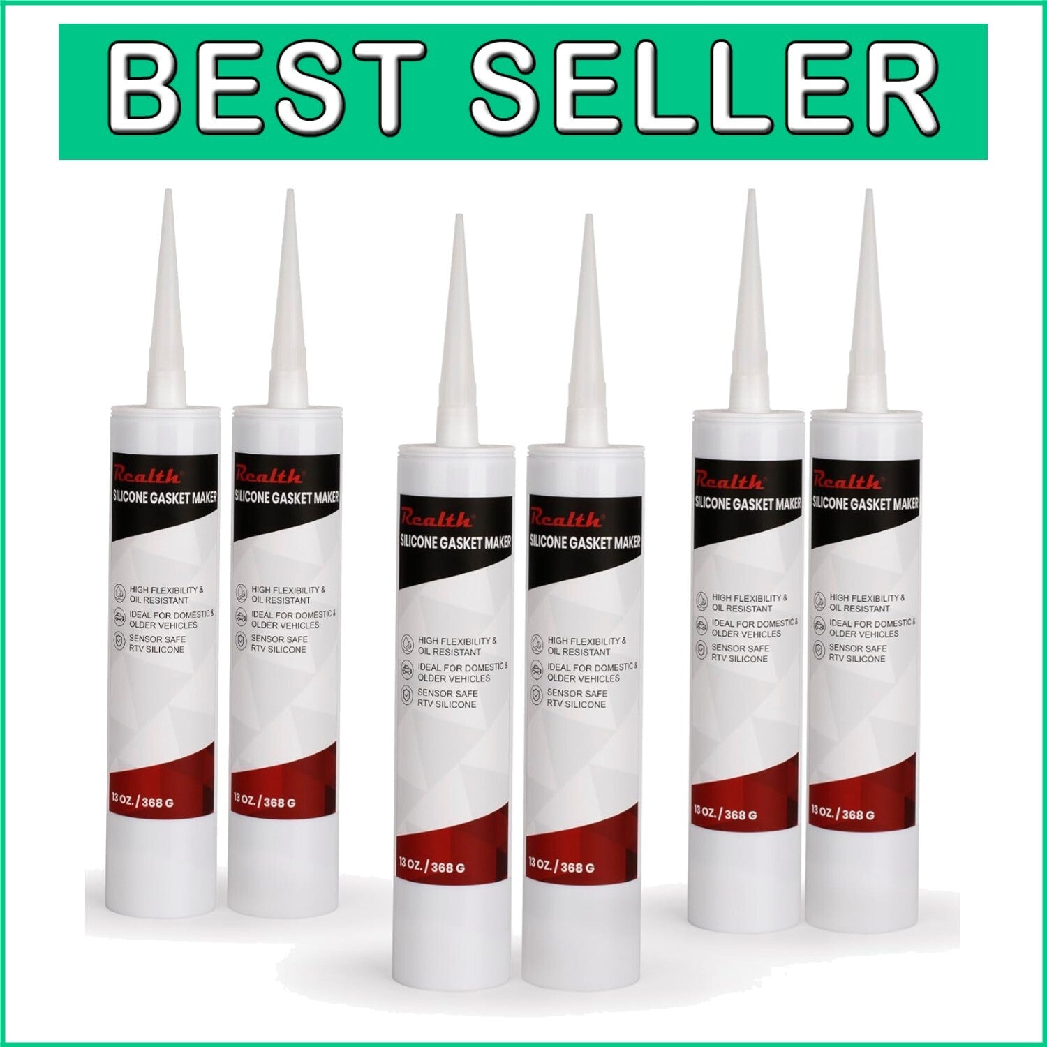 Durable RTV Silicone Gasket Maker - 6 Tubes for Leak-Proof Automotive Sealing