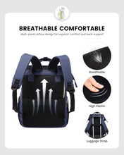 Load image into Gallery viewer, Versatile 15.6-Inch Navy Backpack with Laptop Compartment &amp; 22 Pockets for Women