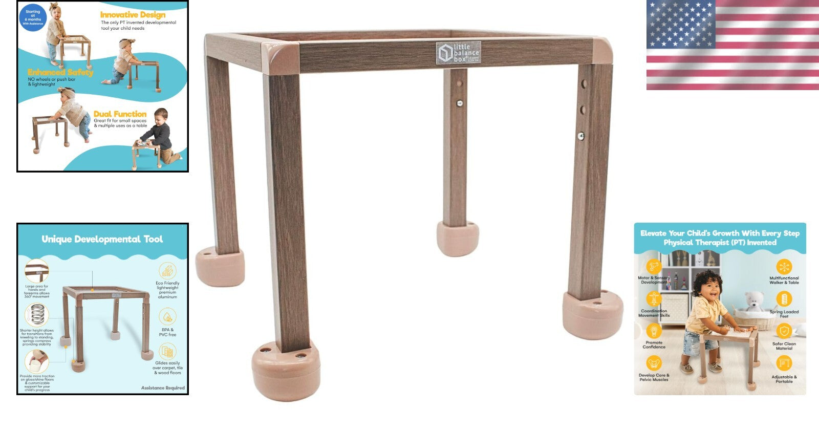 Safe and Stable Montessori Baby Walker with Activity Table for Confident Walking