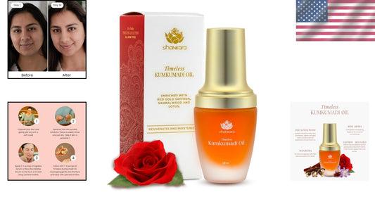 Timeless Kumkumadi Oil with Pure Saffron & Rose Aroma - 18ml Luxury Facial Oil