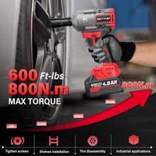 Load image into Gallery viewer, High Torque Cordless Impact Gun, 3500 RPM, 2 Batteries, Charger &amp; Carrying Case