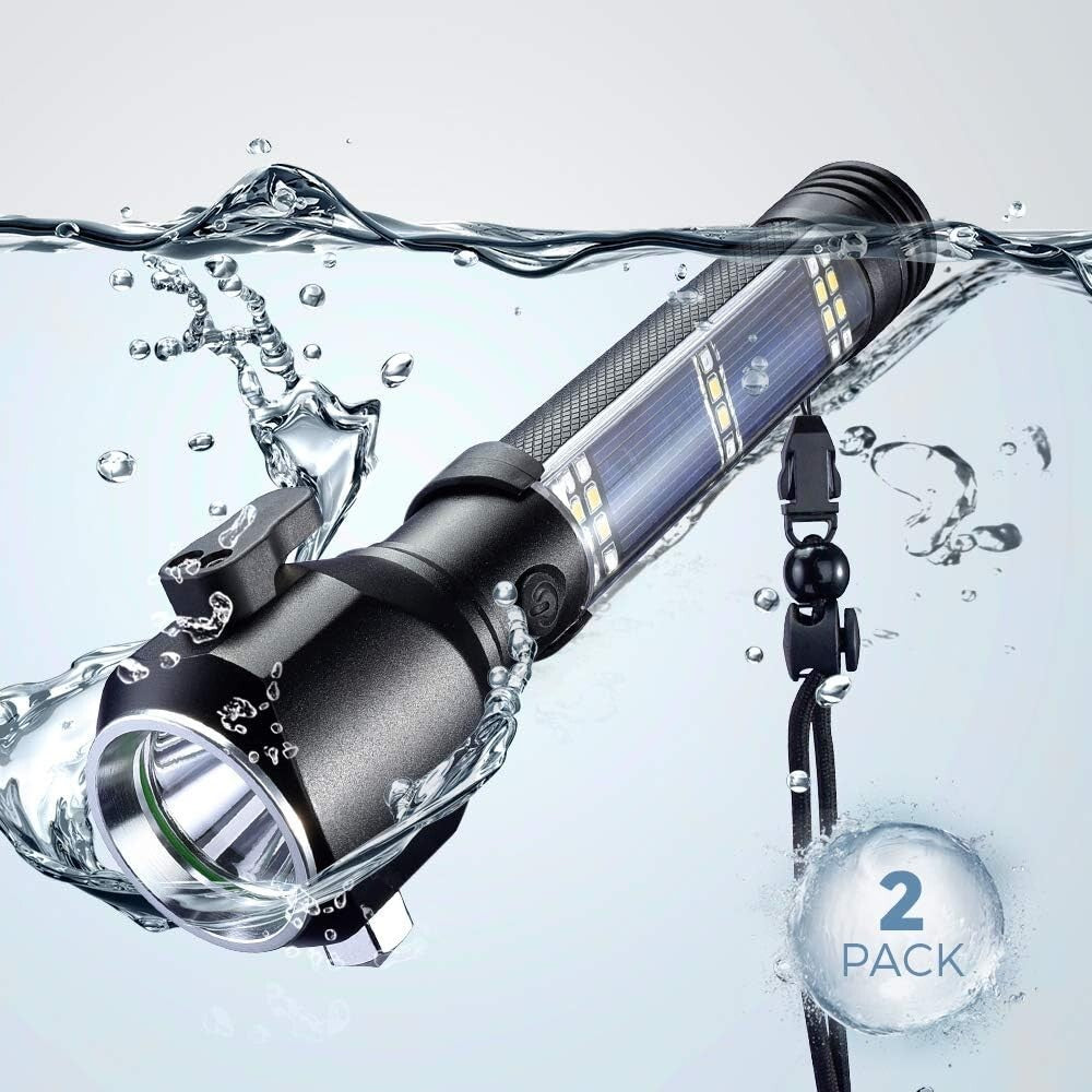 Rechargeable Waterproof Flashlights with 2400mAh Battery - Ideal for Emergencies