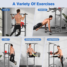 Load image into Gallery viewer, Compact Pull Up Bar Station - Multi-Function 450LBS Dip Station for Home Gym