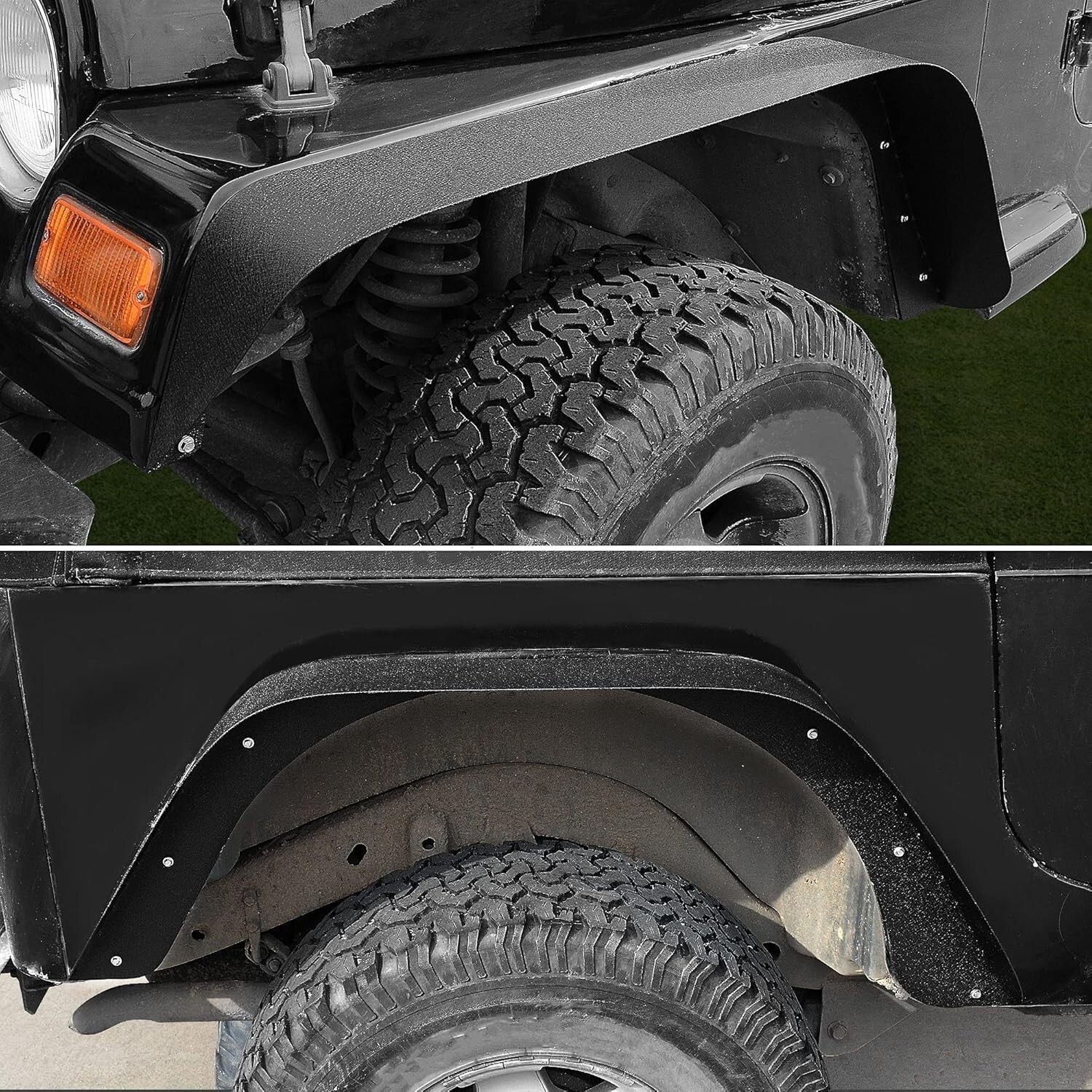 Heavy-Duty Steel Wheel Flares for 1997-2006 Jeep Wrangler TJ & LJ - Easy Install