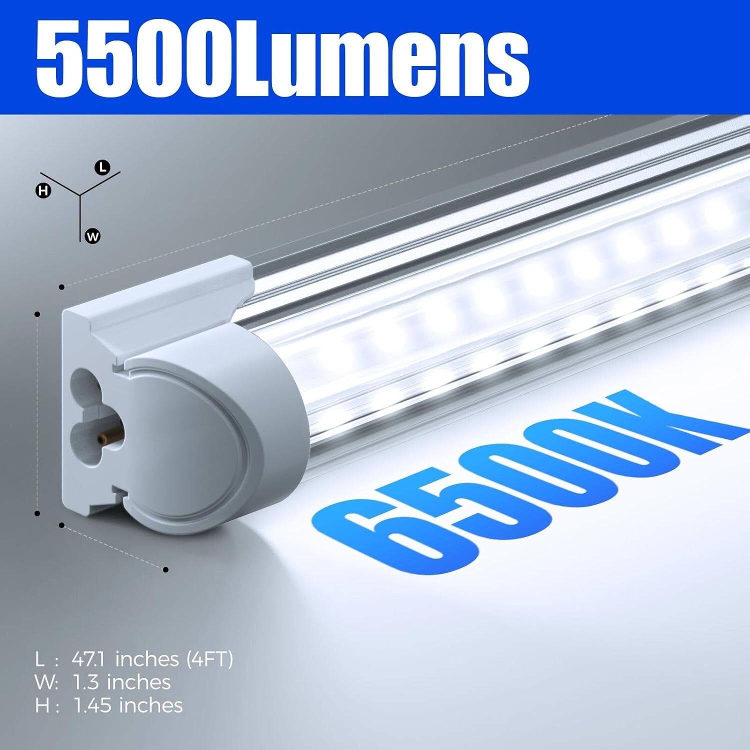 Ultra Bright Linked 4FT LED Ceiling Lights - 40W, Ideal for Workspaces, 10 Pack