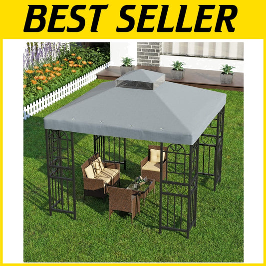 10'x10' Double Tier Gazebo Replacement Canopy Cover - UV Resistant & Waterproof