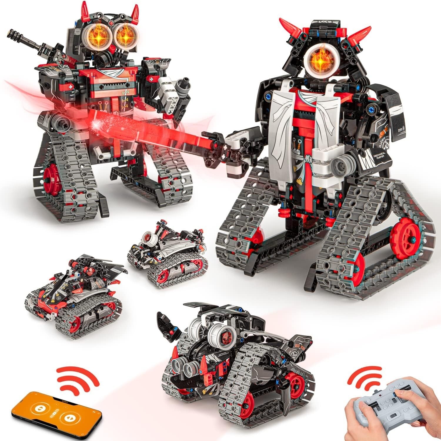 Educational 5-In-1 RC Robot Kit: Samurai & Ninja Building Blocks for Ages 6-12