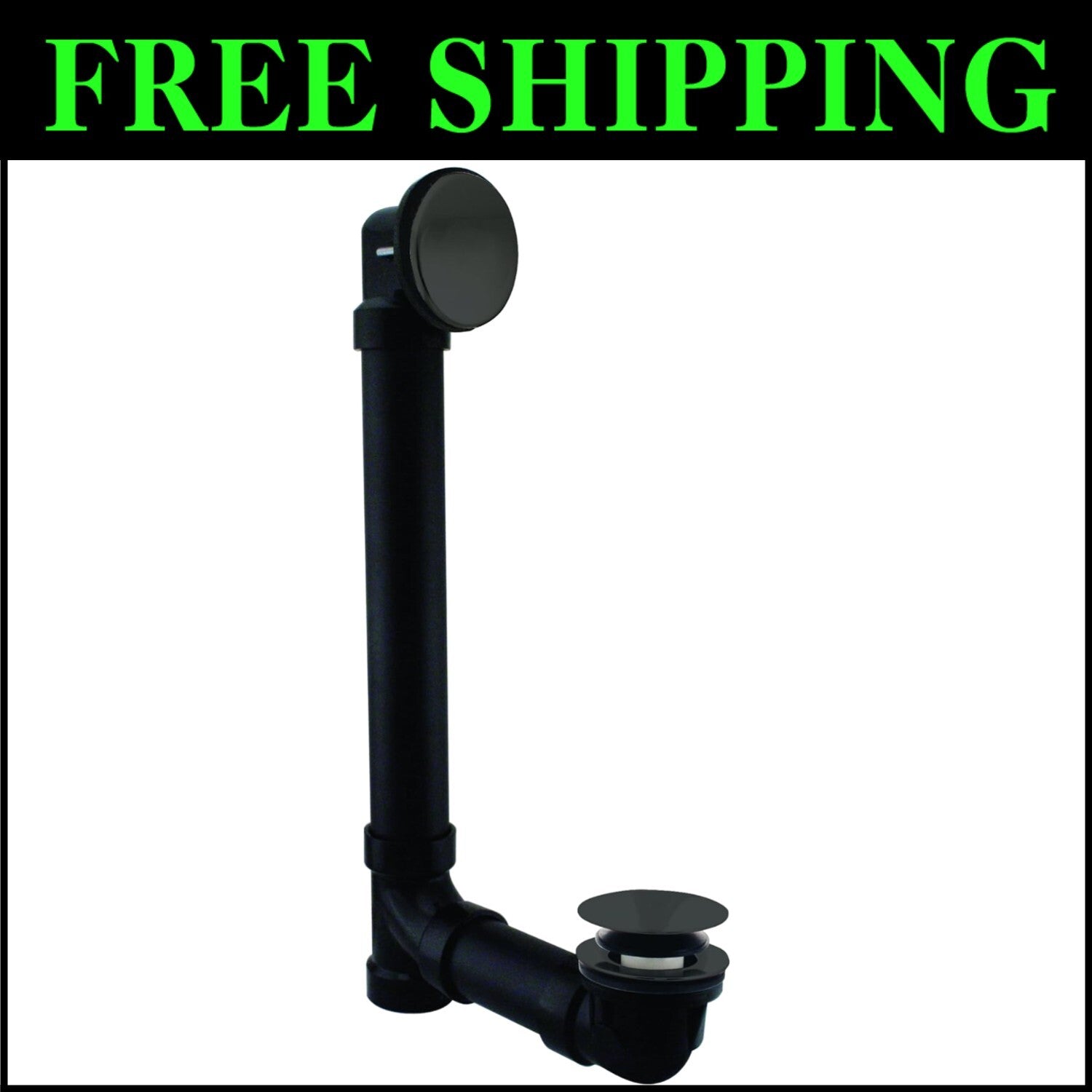 12" & 4" Matte Black Bath Waste & Overflow Assembly with ADA Tip-Toe Drain
