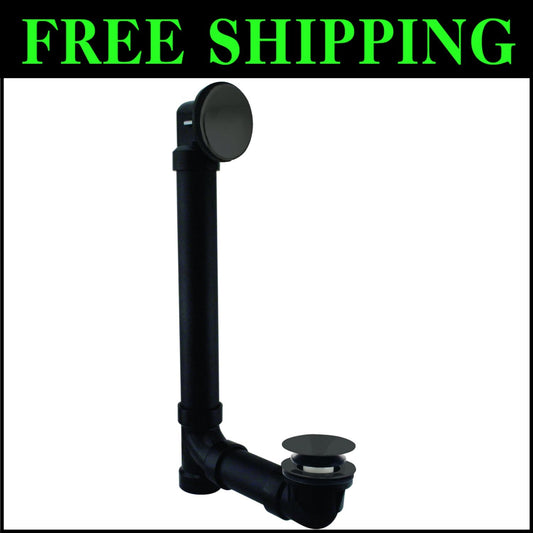 12" & 4" Matte Black Bath Waste & Overflow Assembly with ADA Tip-Toe Drain