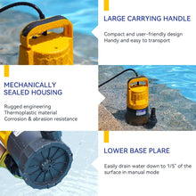 Load image into Gallery viewer, Portable 1HP Thermoplastic Sump Pump - 4345 GPH for Efficient Water Transfer
