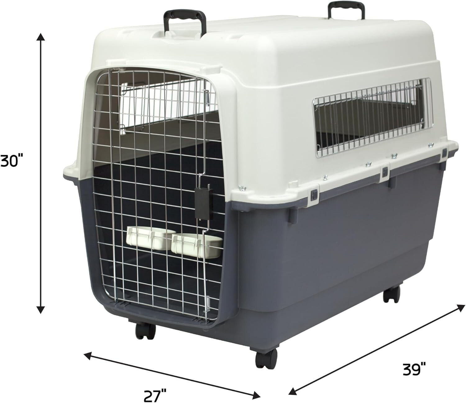 Spacious 39.5 Inch XXL Plastic Dog Crate with Easy Assembly & Transport
