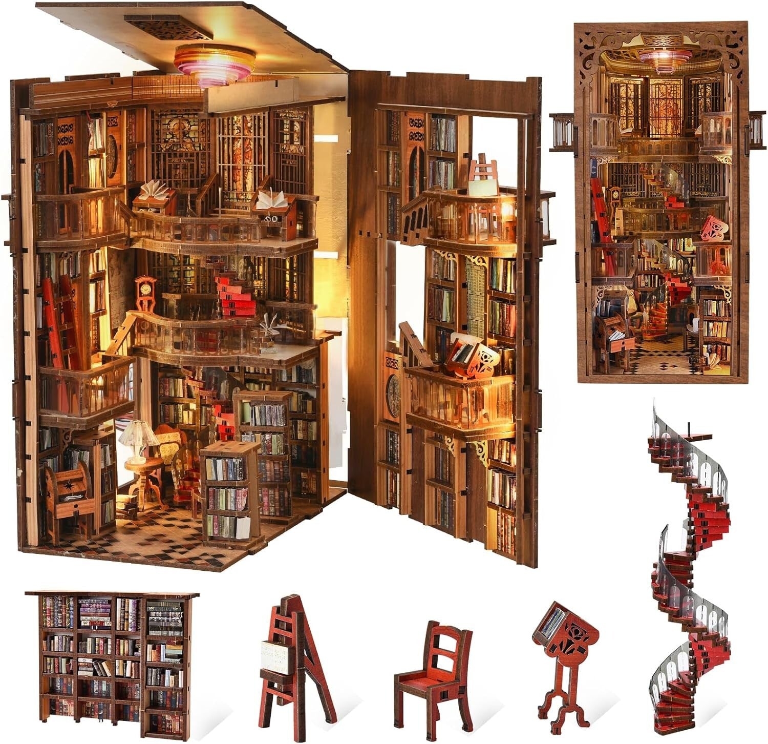 Enchanting Abbey Library Book Nook Mini Kit - Ideal for Creative Gift Lovers