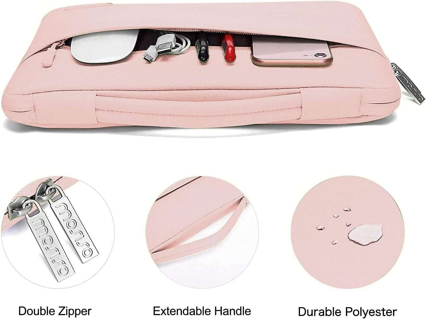 MacBook Air 13 Inch Pink Case with Keyboard Skin & Webcam Cover for M2-M4 Models