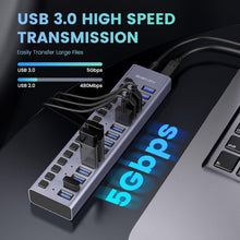 Load image into Gallery viewer, High-Speed 16-Port USB 3.0 Splitter - Durable Design with On/Off Switches