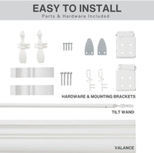 Load image into Gallery viewer, Bright White Cordless Faux Wood Blinds, 30.5" x 72" for Elegant Living Spaces