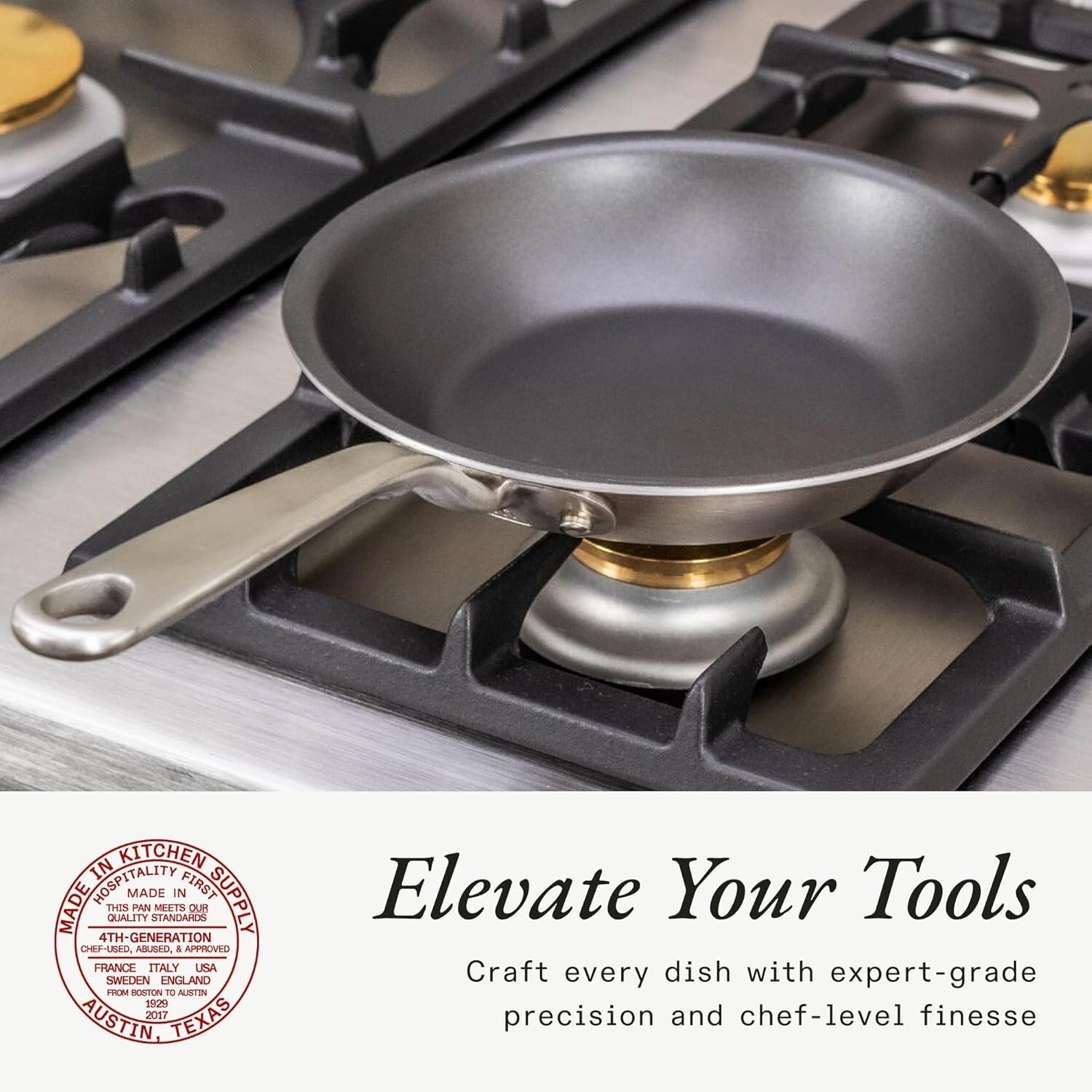 ProCoat 8" Nonstick Frying Pan – Durable 5-Ply Stainless Steel, Crafted in Italy