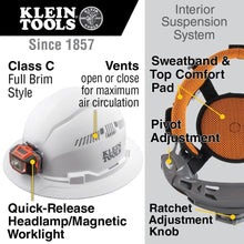Load image into Gallery viewer, Premium White Hard Hat with Light - Vented Design &amp; Universal Accessory Slots