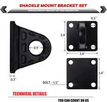 Load image into Gallery viewer, Universal D-Ring Shackle Bracket with 5T Capacity - 2 Pack for Pickup Trucks