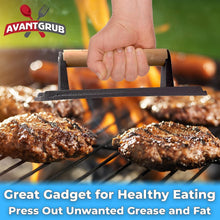 Load image into Gallery viewer, Extra-Large Cast Iron Grill Press Set - 3 Pre-Seasoned Weights with Wood Handles