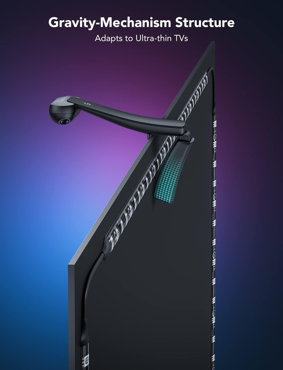 Dynamic 16.4ft TV LED Backlight with RGBIC and Dual Cameras for Festive Viewing