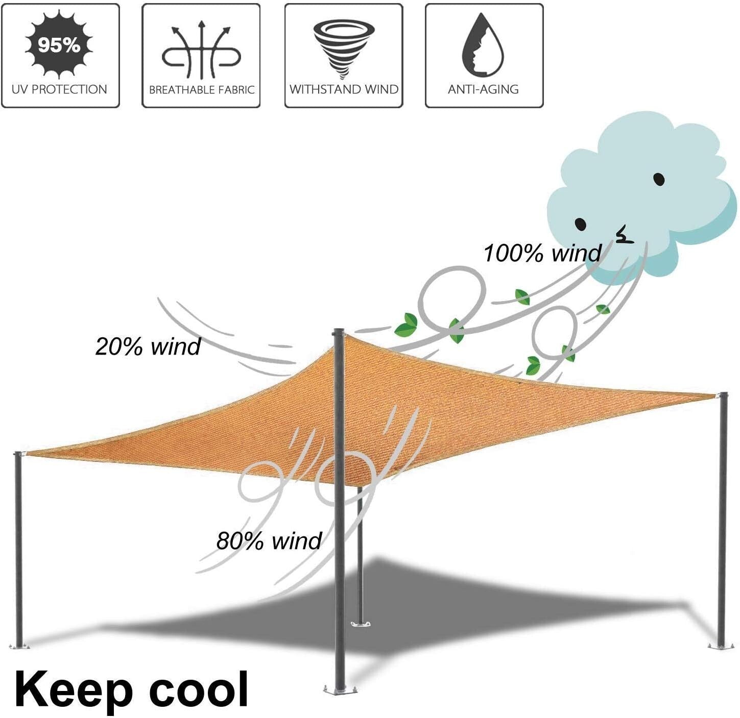 Durable Grey 10' x 12' Rectangle Sun Shade Sail for Stylish Outdoor Protection