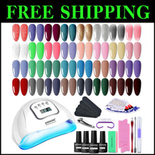 Load image into Gallery viewer, Complete Manicure Set: 32 Gel Nail Polishes &amp; LED Dryer for Home Spa Experience