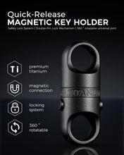 Load image into Gallery viewer, Titanium Magnetic Key Holder with Quick Release &amp; 360° Rotation for Everyday Use