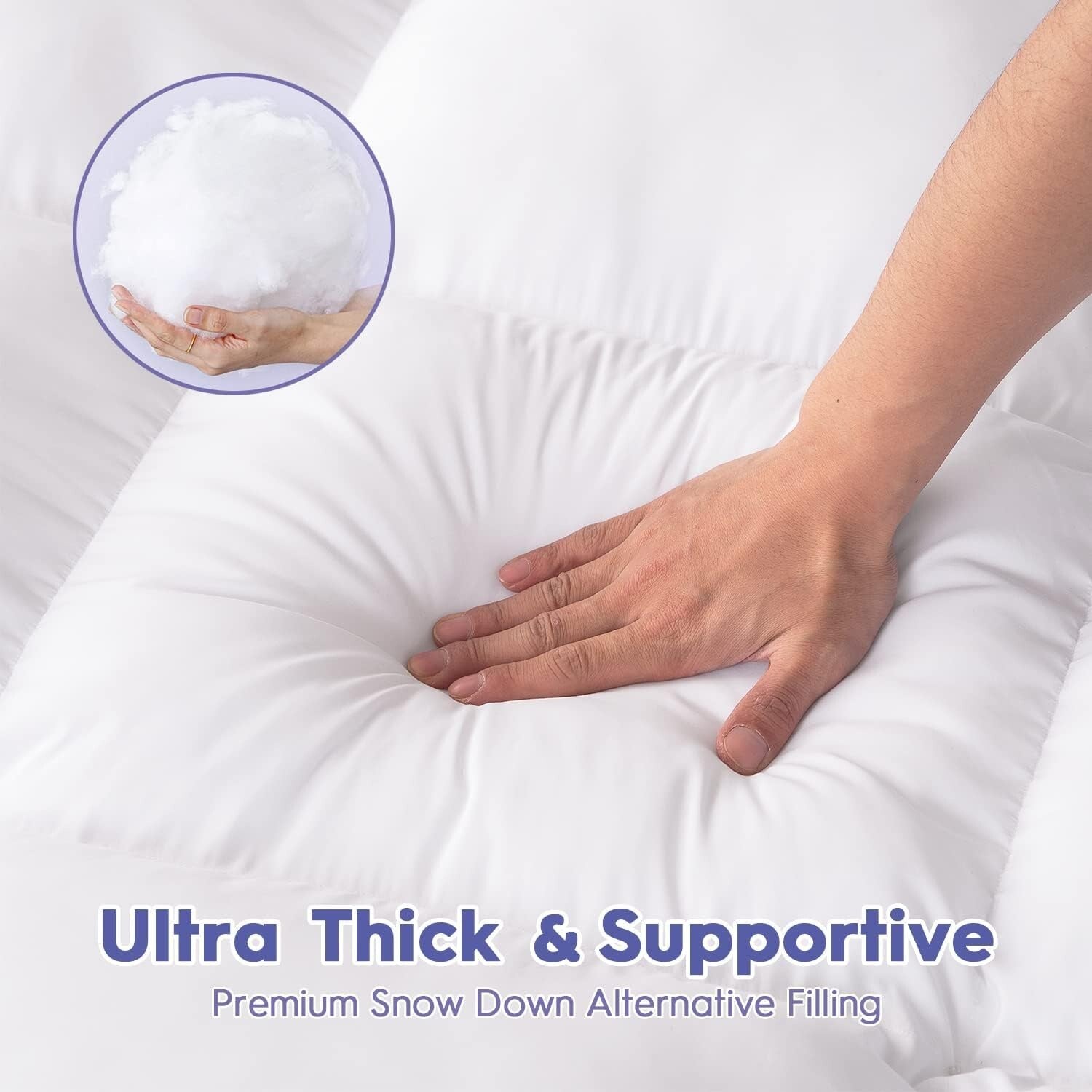 Quilted Full Mattress Pad with Extra Thick Pocket Design for Ultimate Support