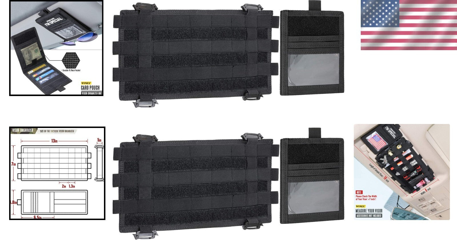 Durable Molle Visor Organizer with Elastic Slots - Compatible with F150, Tundra