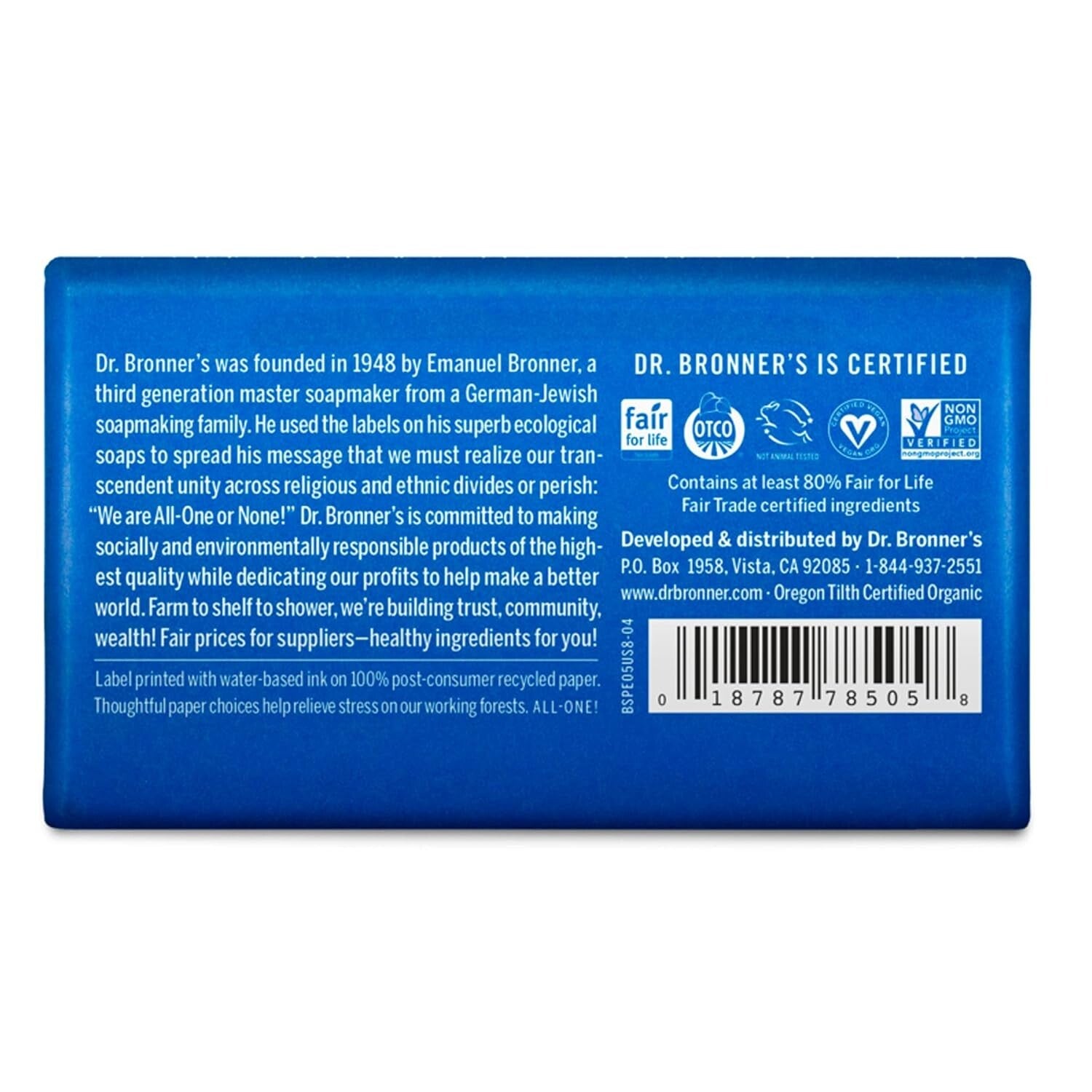 12-Pack Dr. Bronner's Peppermint Pure-Castile Bar Soap - Vegan & Cruelty-Free