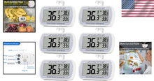 Load image into Gallery viewer, Environmentally Friendly Digital Refrigerator Thermometers - 6 Pack Waterproof