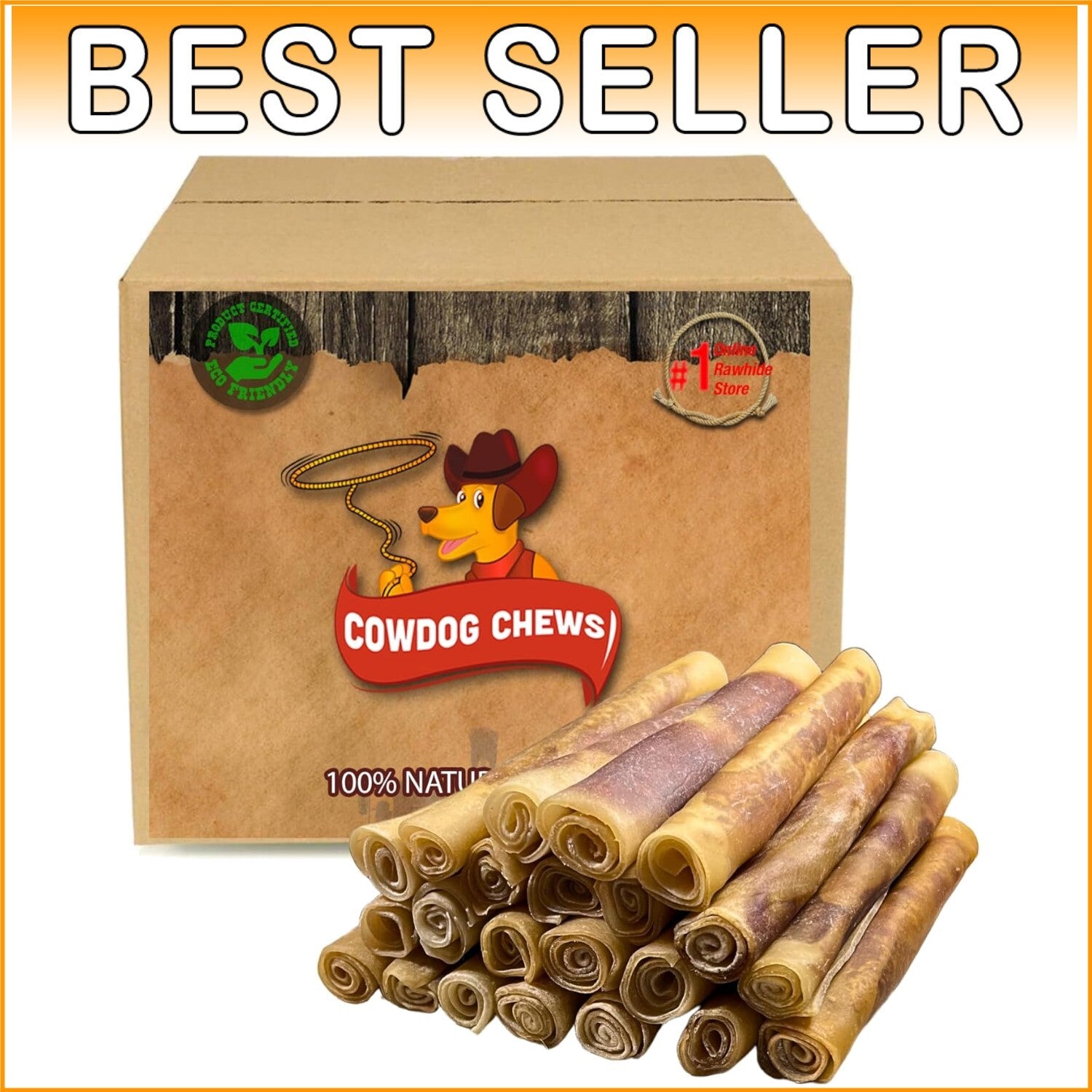 Gourmet Meaty 9-10" Beef Rolls for Aggressive Chewers – 20 Natural Dog Treats