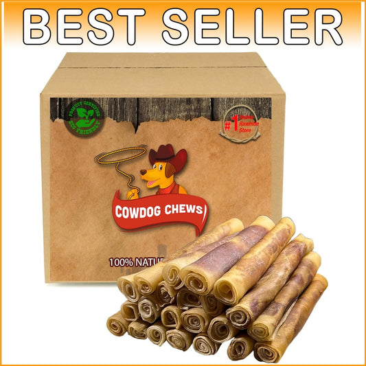 Gourmet Meaty 9-10" Beef Rolls for Aggressive Chewers – 20 Natural Dog Treats