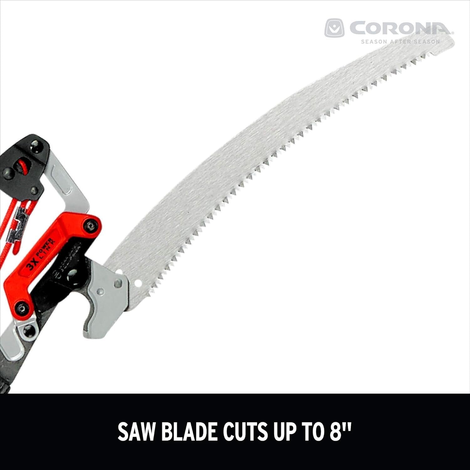 DualLink 10ft Extendable Tree Saw & Pruner - Lightweight & Powerful Red Tool