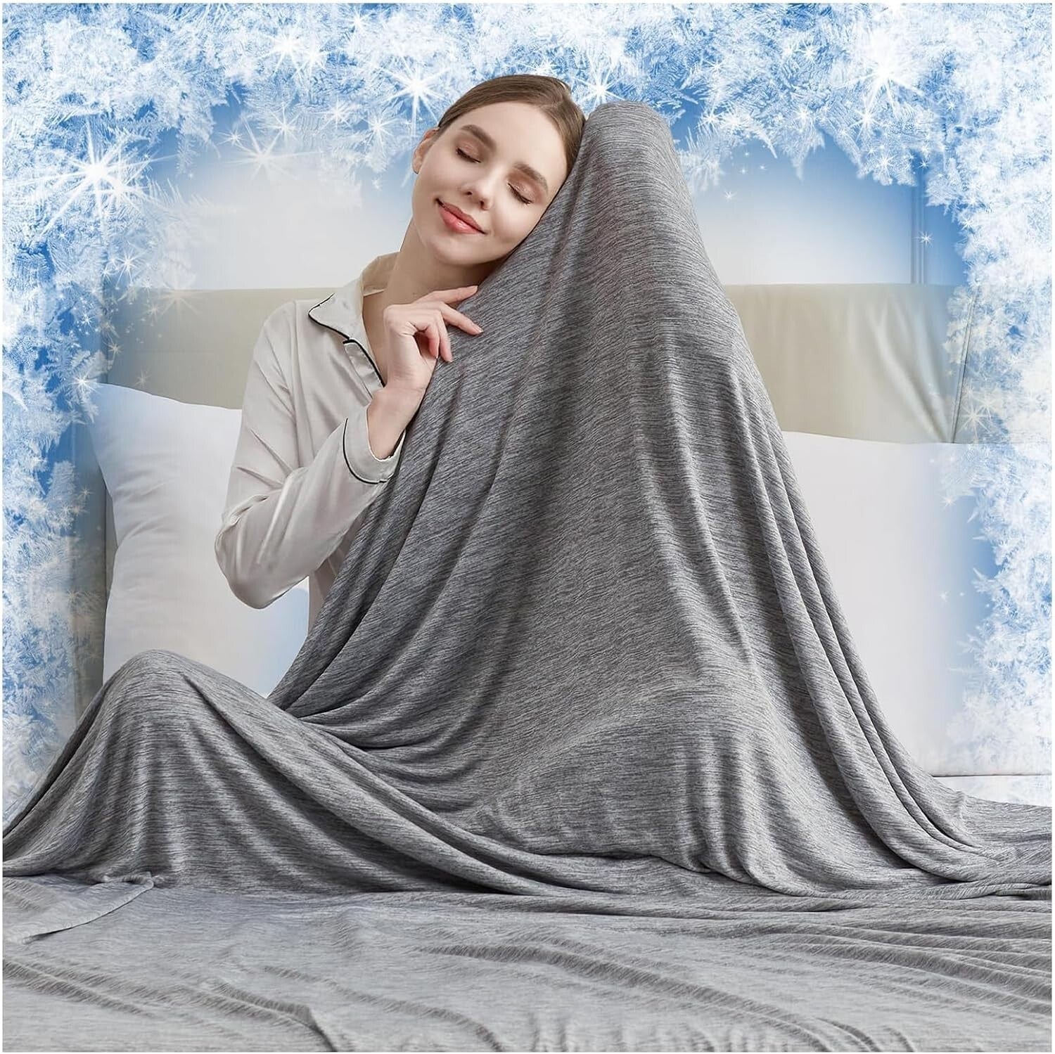 Soft and Skin-Friendly Queen Cooling Blanket - Breathable Comfort for All