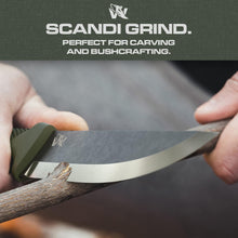 Load image into Gallery viewer, W-SCANDI Full Tang Survival Knife with Tactical Sheath - 4.6'' Razor-Sharp Blade