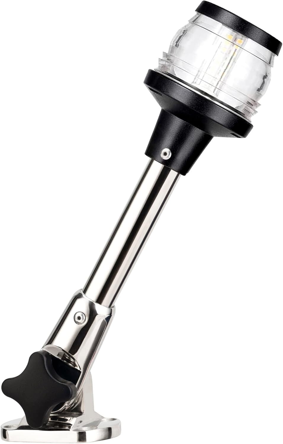 All-Round 12-24V LED Folding Boat Anchor Light - Polished Stainless Steel Design