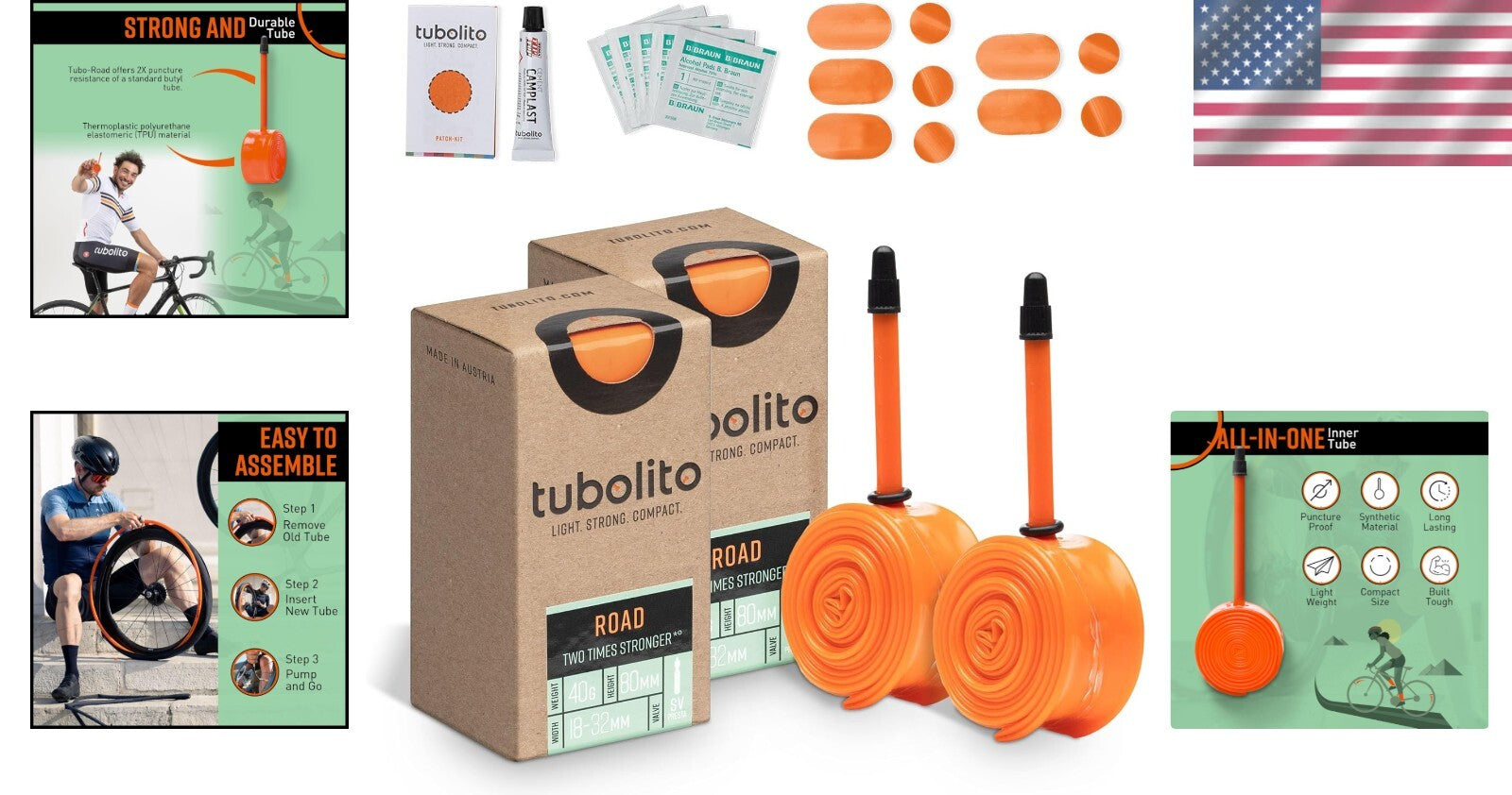 High-Performance 700C TPU Bike Tube with Double Puncture Protection - Pack of 2