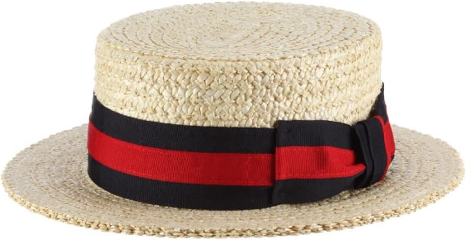 Classico Men's Straw Boater Hat in Bleach, XX-Large - Vintage Sophistication