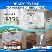 Load image into Gallery viewer, Versatile Smart 9-Inch Window Fan, 3 Speeds, Bug Screen &amp; Locking Expanders
