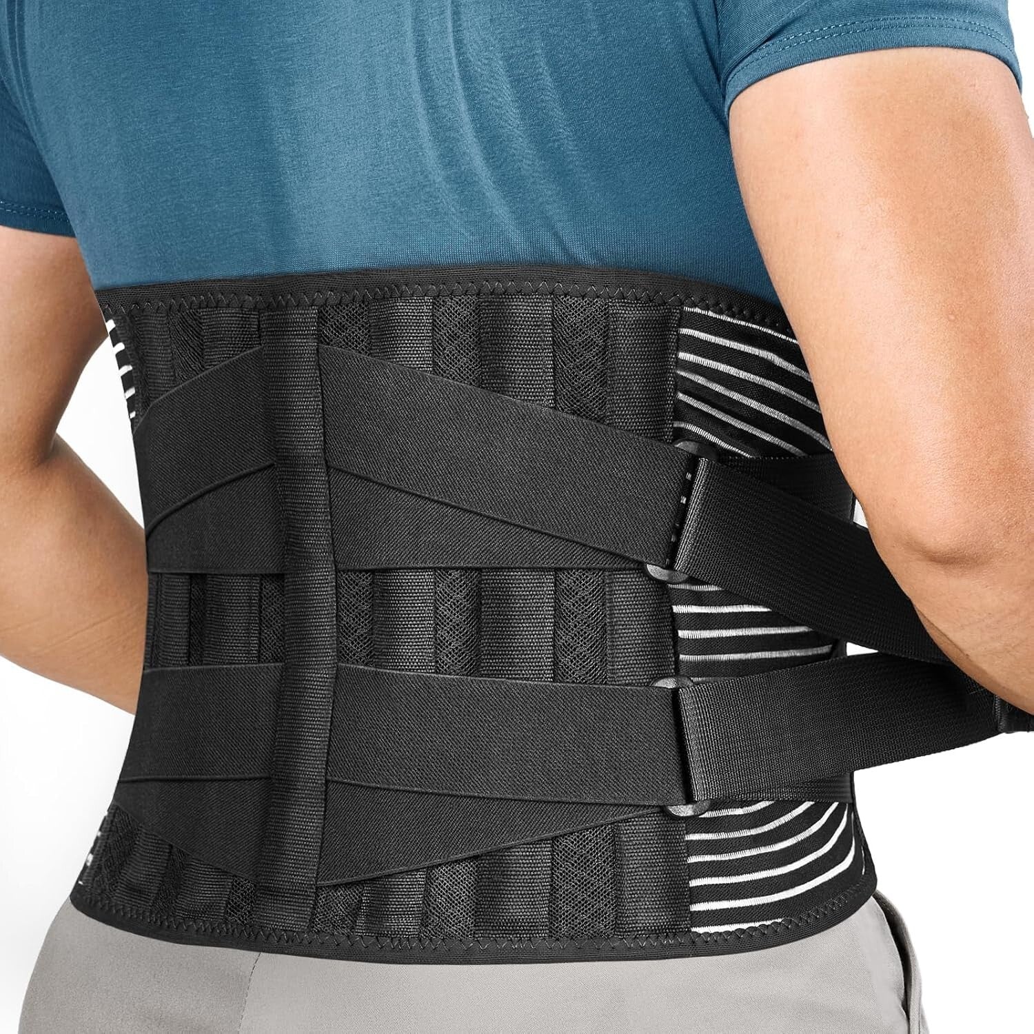360° Support Lumbar Back Brace for Men/Women - Lightweight, Adjustable M Size